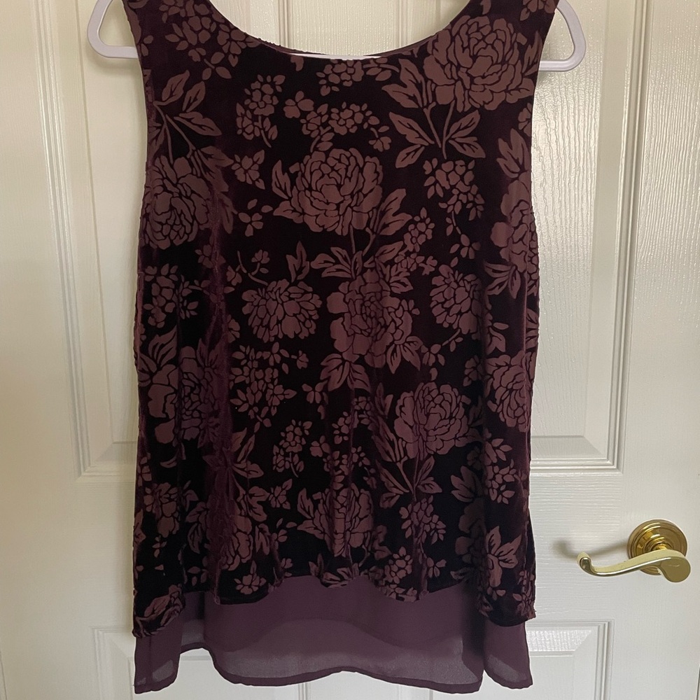 Floral Sleeveless Swing Top - Purple